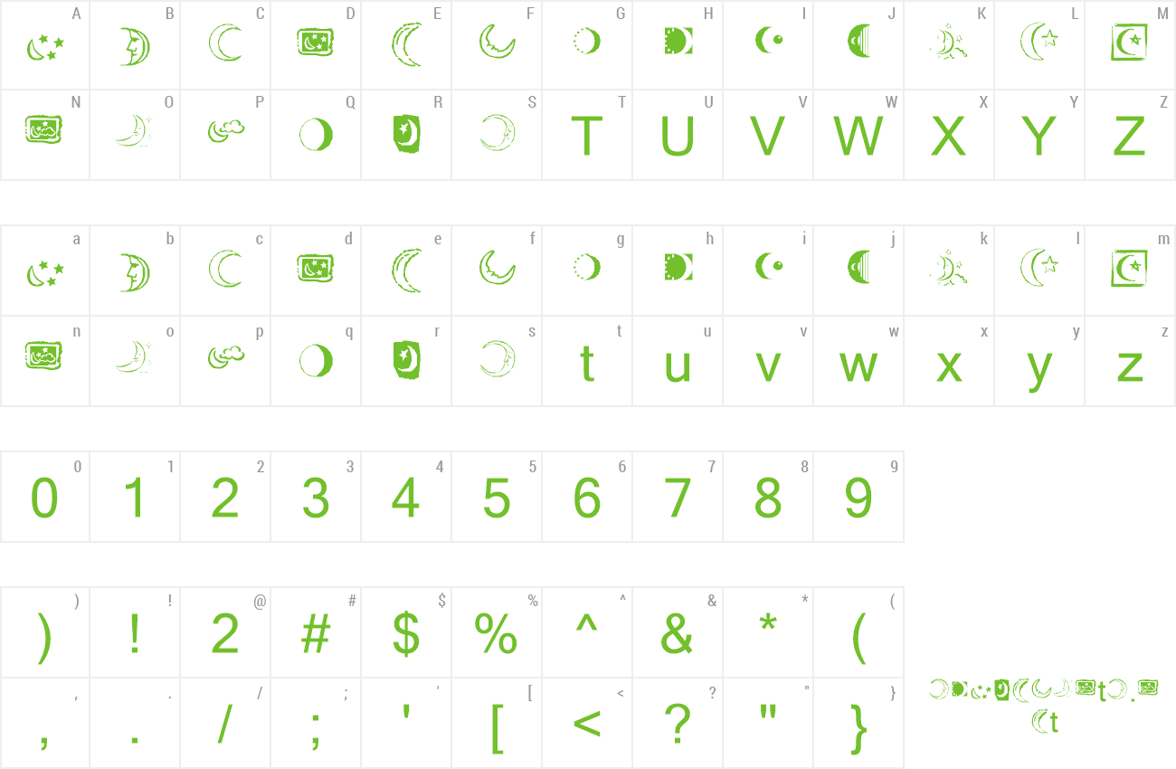 Font KR Crescent Moons preview